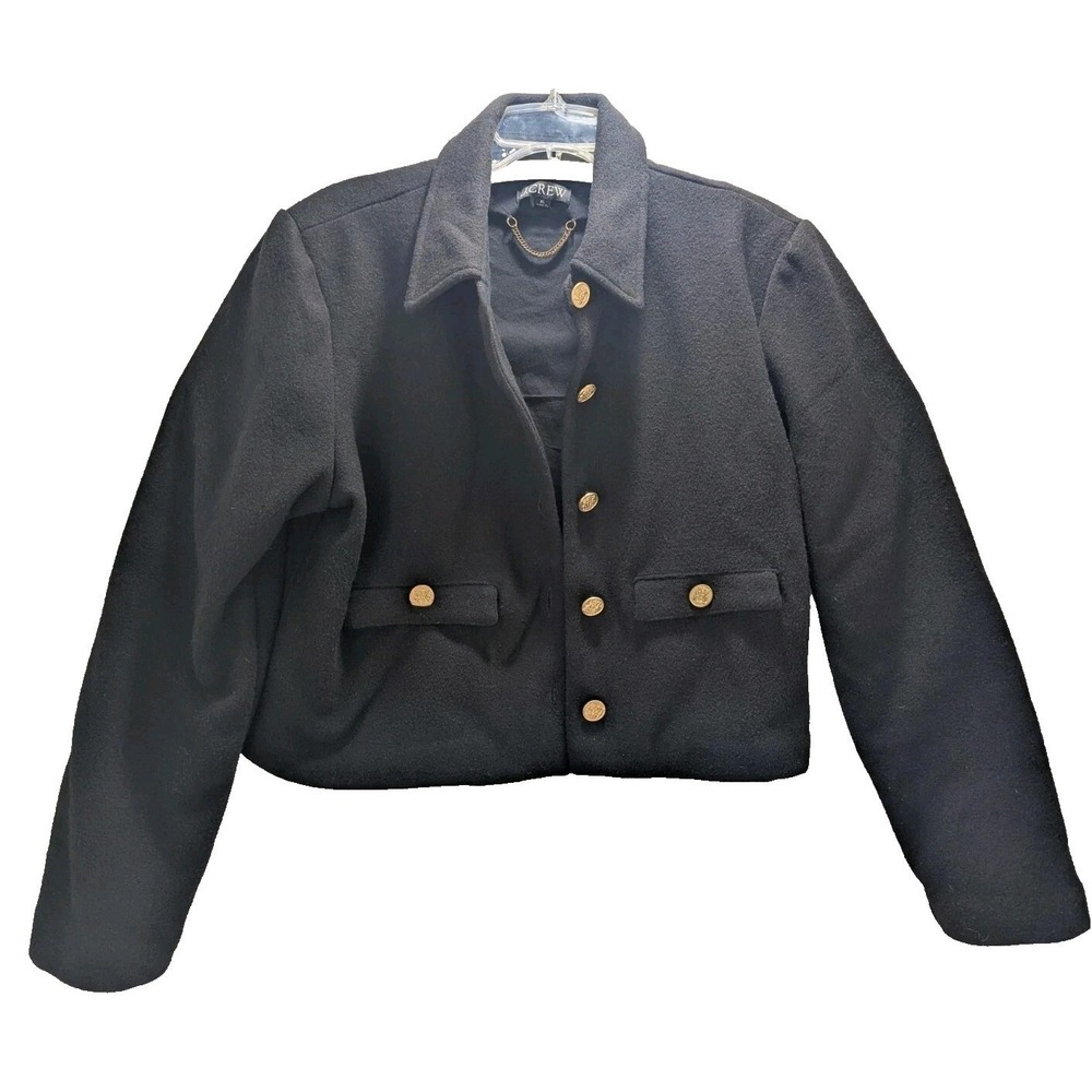 J. Crew Women's Wool Blend Cropped  Jacket XL Black